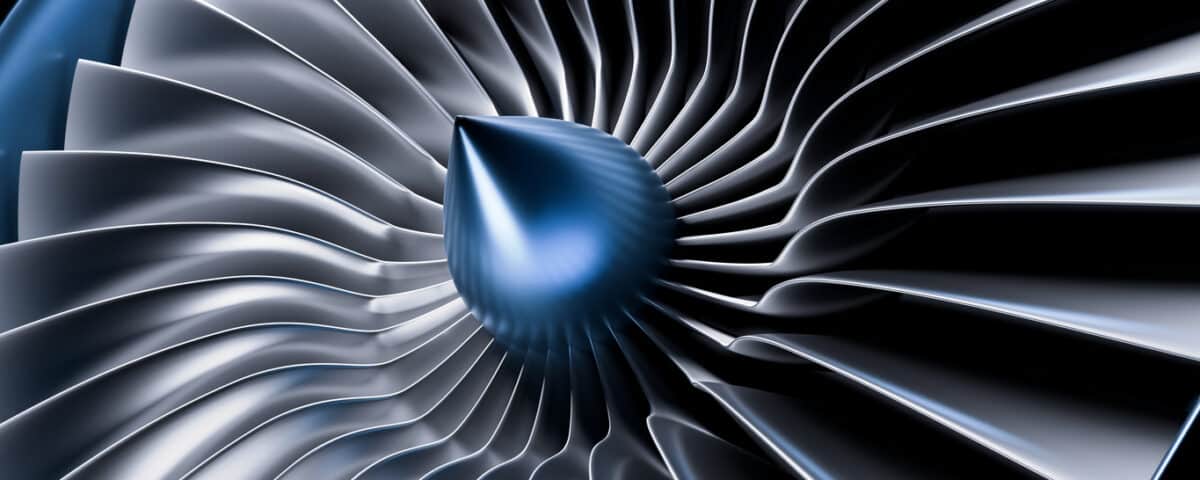 Input fan on a turbine propeller.